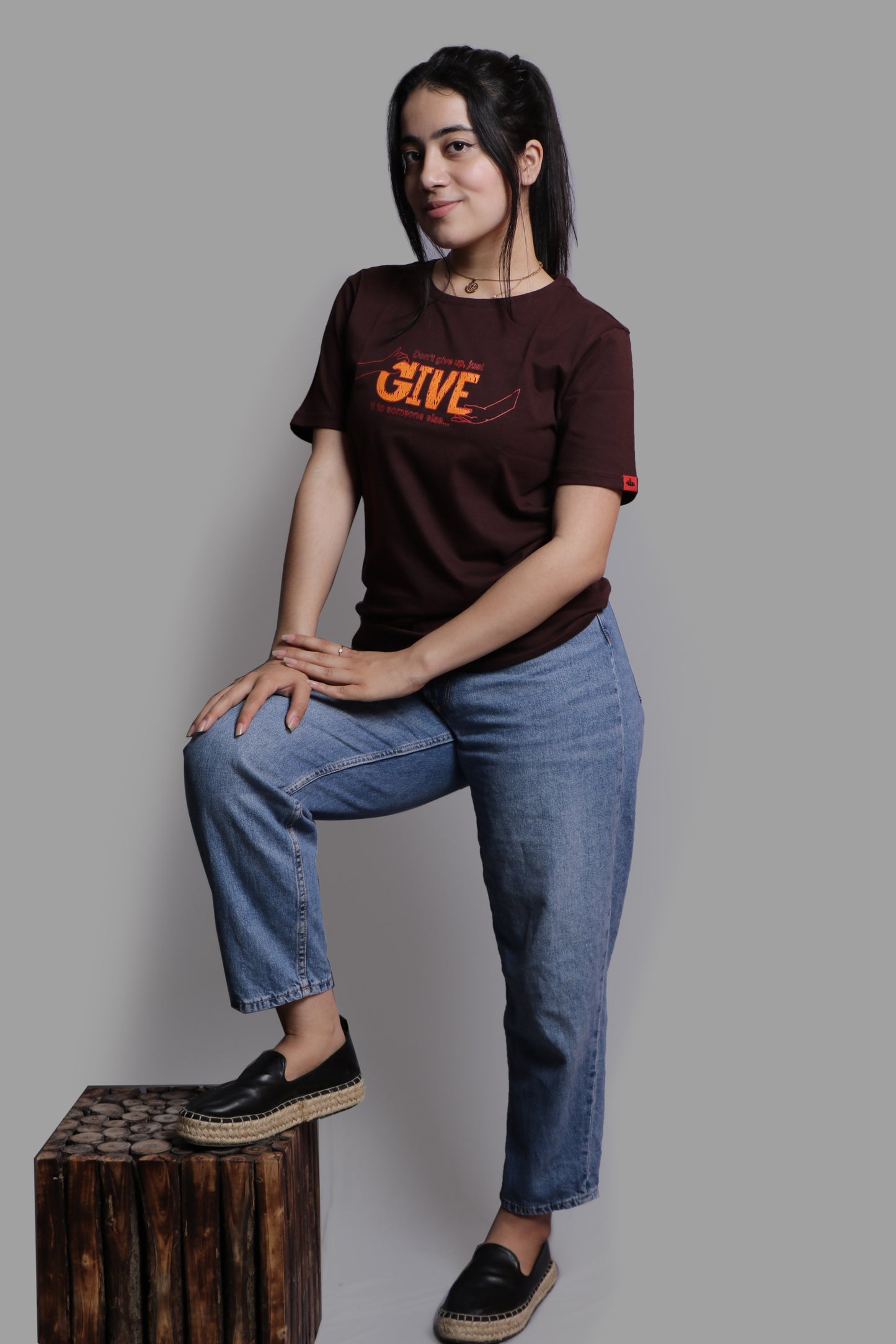 Don't Give Up Chocolate Brown T-SHIRT (UNISEX FIT)