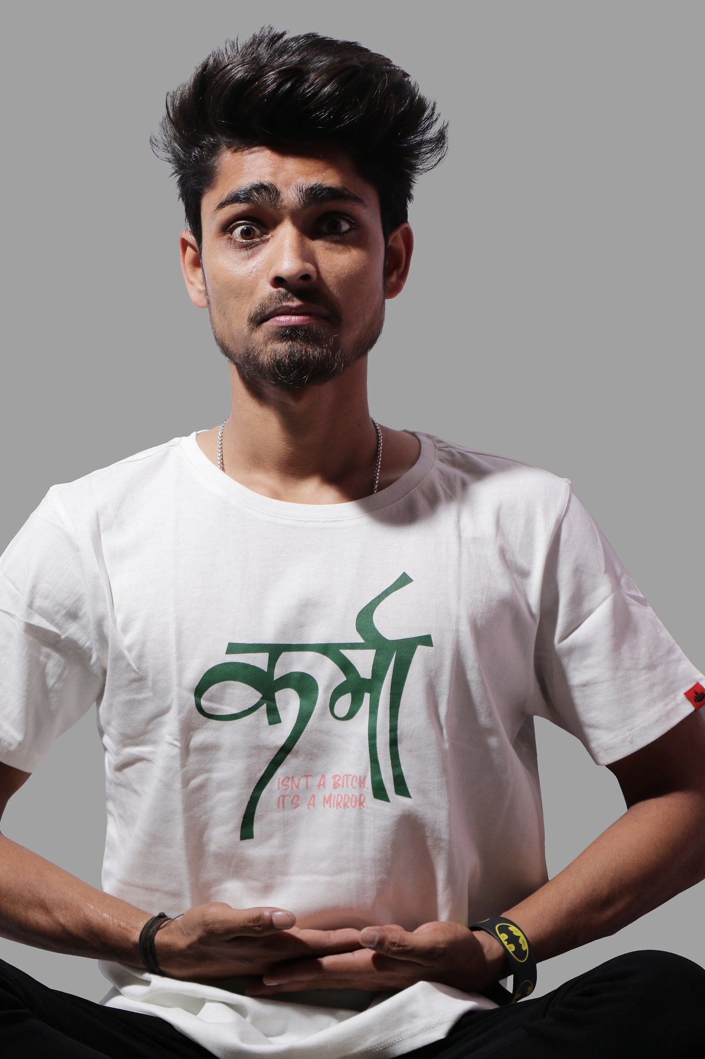 KARMA is a Mirror WHITE T-SHIRT (UNISEX FIT)