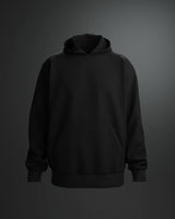 BLACK OVERSIZED COTTON FLEECE HOODIE