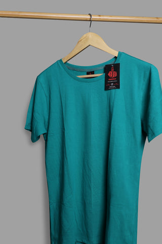 DARK CYAN  PREMIUM COTTON SOLID COLOUR T-SHIRT (UNISEX fit)