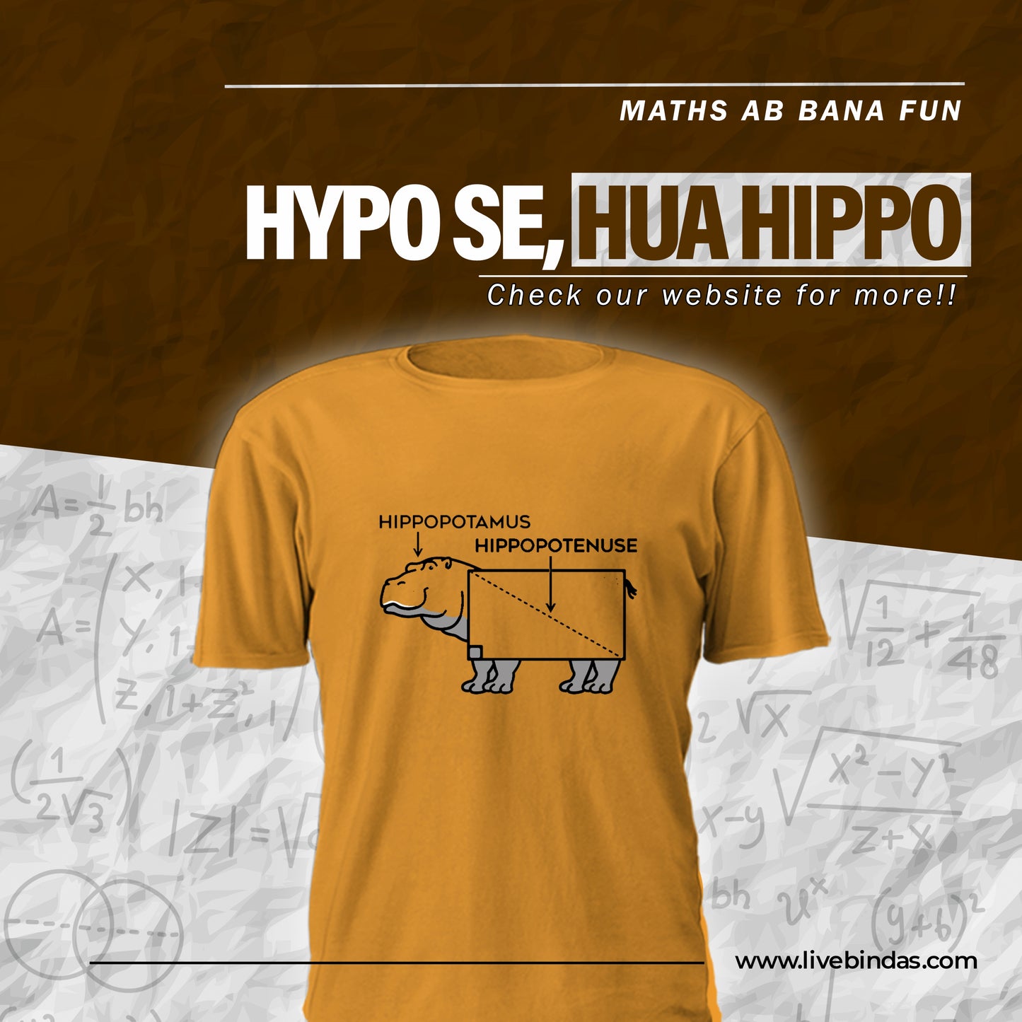 Hippopotamus-Hippopotenuse (M) - Mustard Yellow