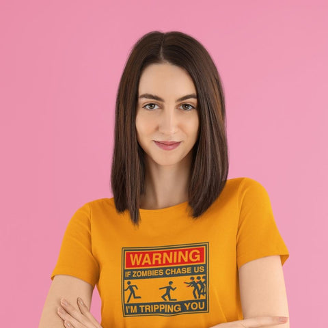 WARNING! If Zombies Chase US (F) - yellow