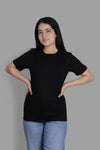 DEEP BLACK PREMIUM COTTON SOLID COLOUR T-SHIRT ( UNISEX FIT)