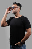DEEP BLACK PREMIUM COTTON SOLID COLOUR T-SHIRT ( UNISEX FIT)