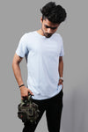 SKY BLUE PREMIUM COTTON SOLID COLOUR T-SHIRT (UNISEX FIT)