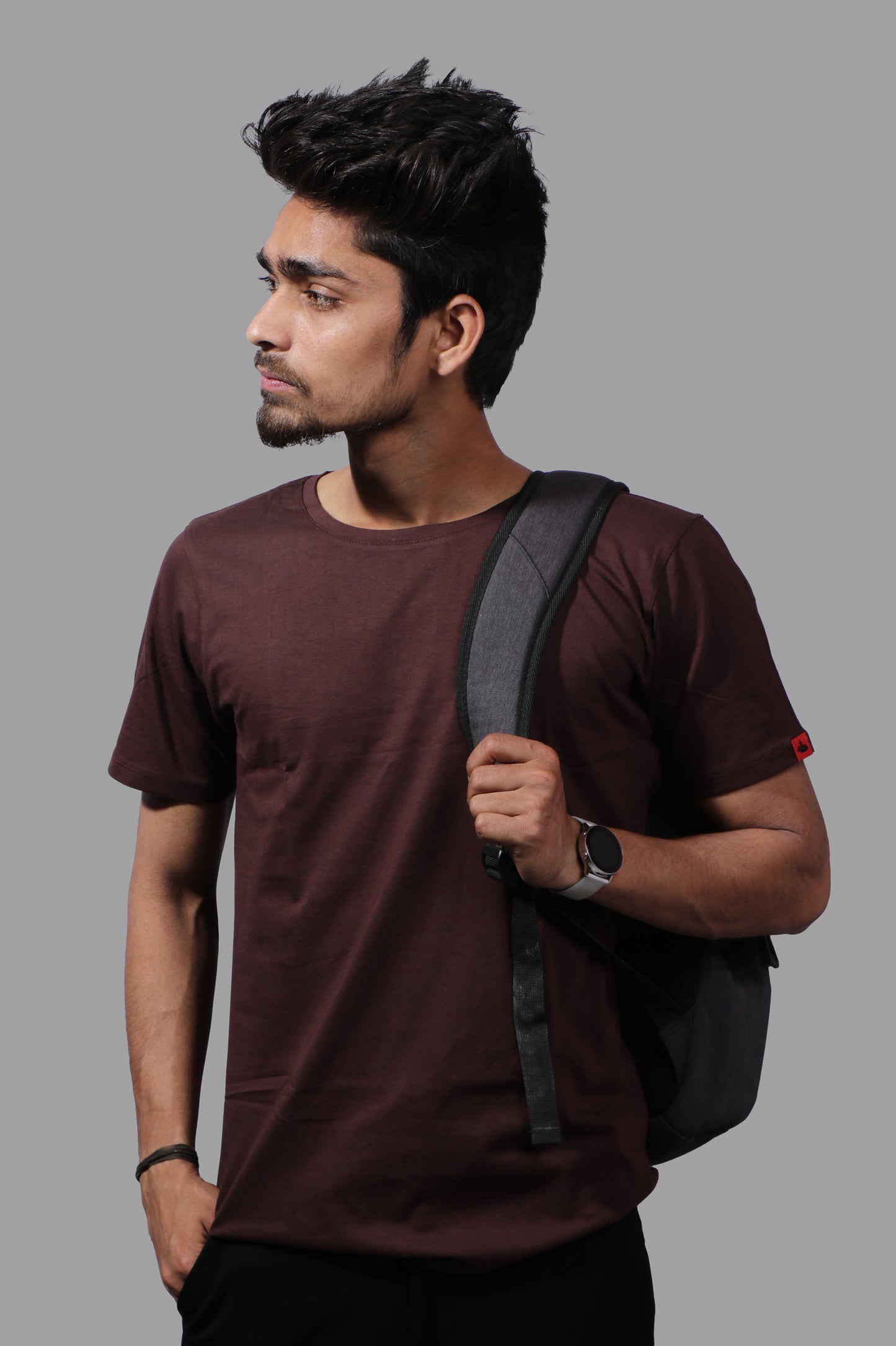 CHOCOLATE BROWN PREMIUM COTTON SOLID COLOUR T-SHIRT(UNISEX FIT)
