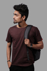 CHOCOLATE BROWN PREMIUM COTTON SOLID COLOUR T-SHIRT(UNISEX FIT)