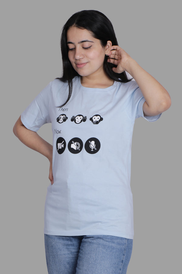 THEN vs NOW T-shirt sky blue ( UNISEX FIT)
