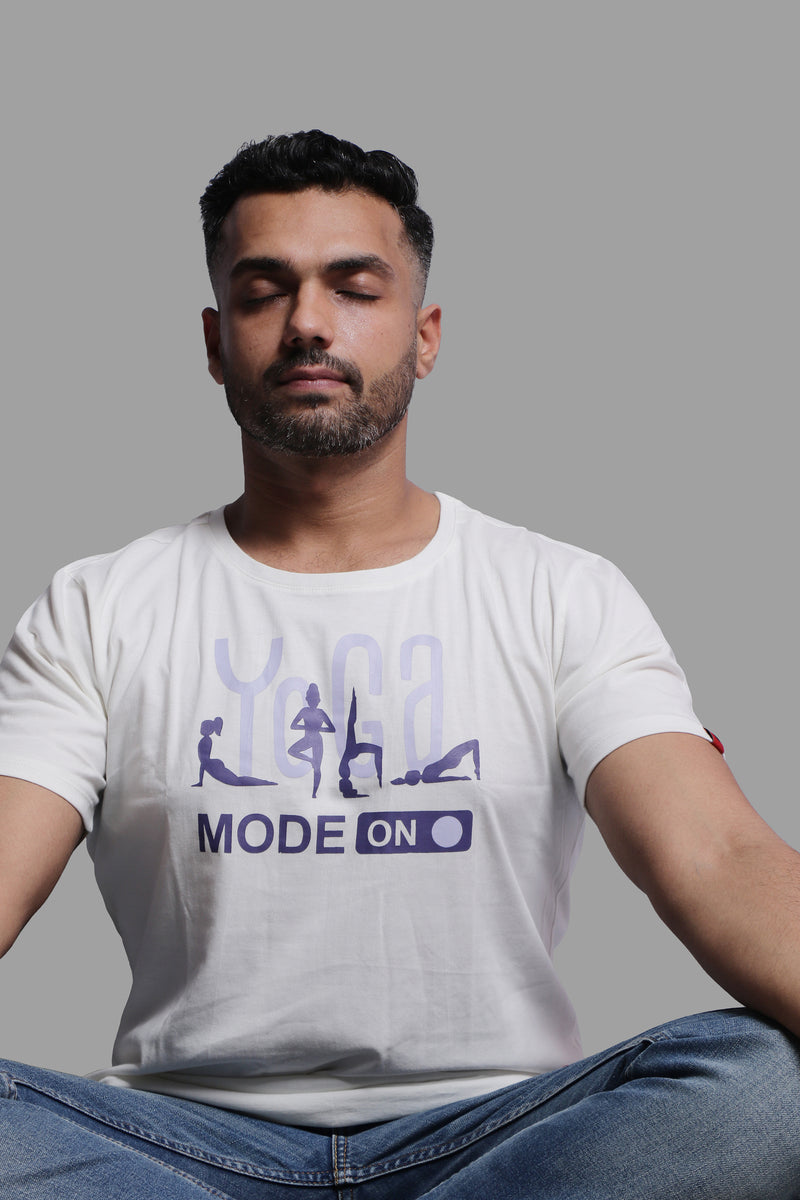 YOGA MODE-ON white T-shirt (UNISEX FIT)