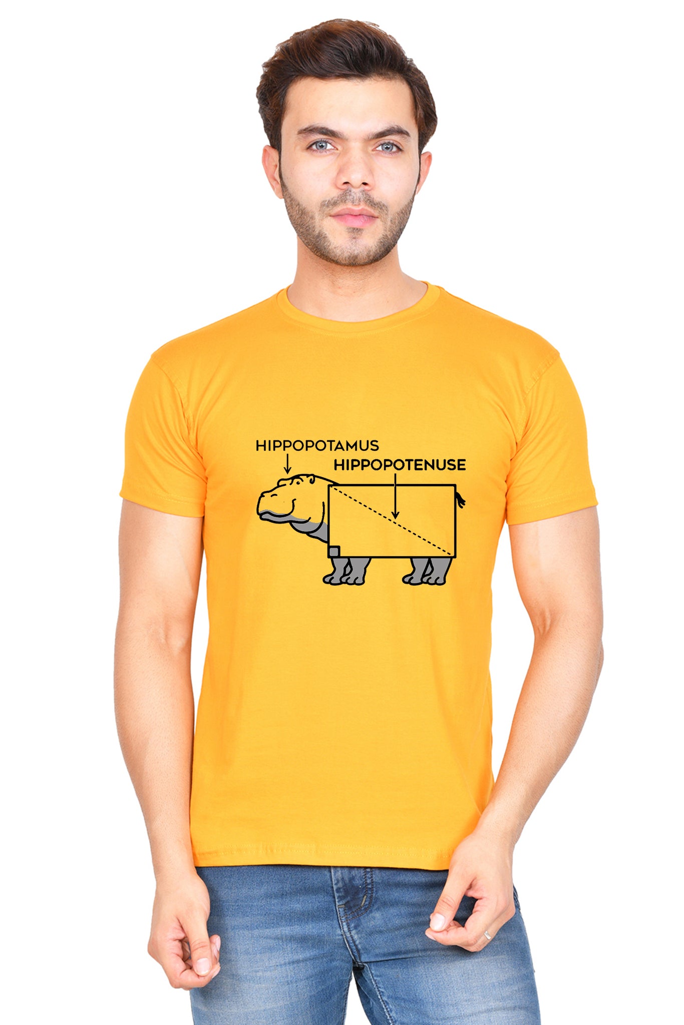 Hippopotamus-Hippopotenuse (M) - Mustard Yellow