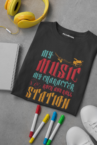 MY MUSIC MY CHARACTER 100% COTTON T-SHIRT (UNISEX FIT)