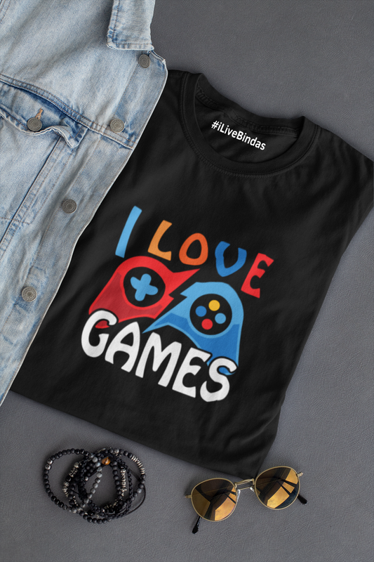 I LOVE GAMES 100% COTTON T-SHIRT (UNISEX FIT)