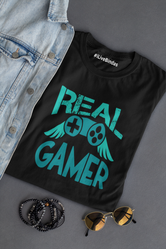REAL GAMER 100% COTTON T-SHIRT (UNISEX FIT)