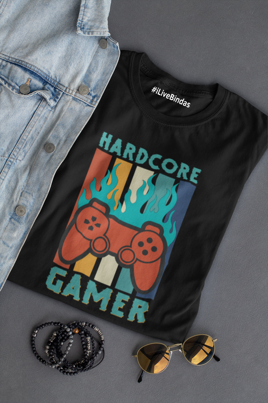 HARDCORE GAMER 100% COTTON T-SHIRT (UNISEX FIT)