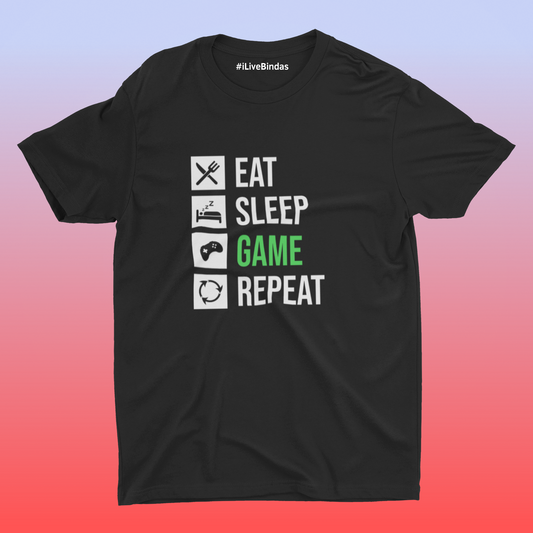 EAT SLEEP GAME 100% COTTON T-SHIRT (UNISEX FIT)