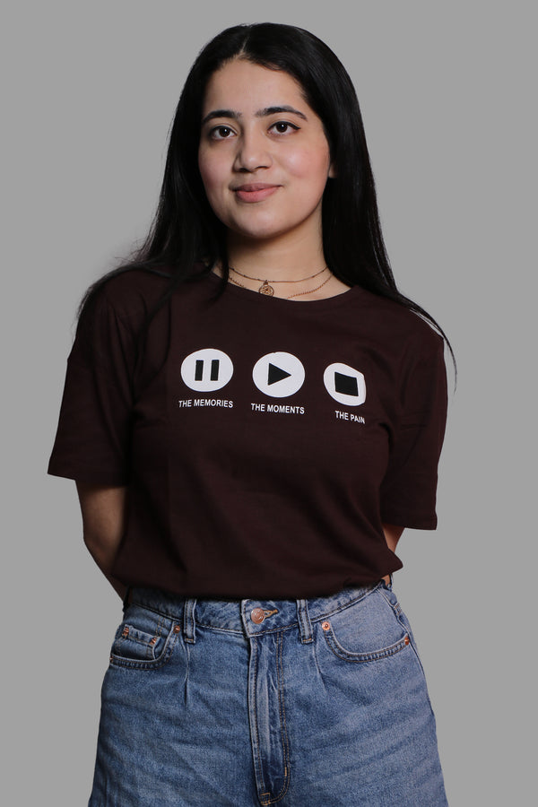 PAUSE.PLAY.STOP Chocolate Brown T-shirt (UNISEX FIT)