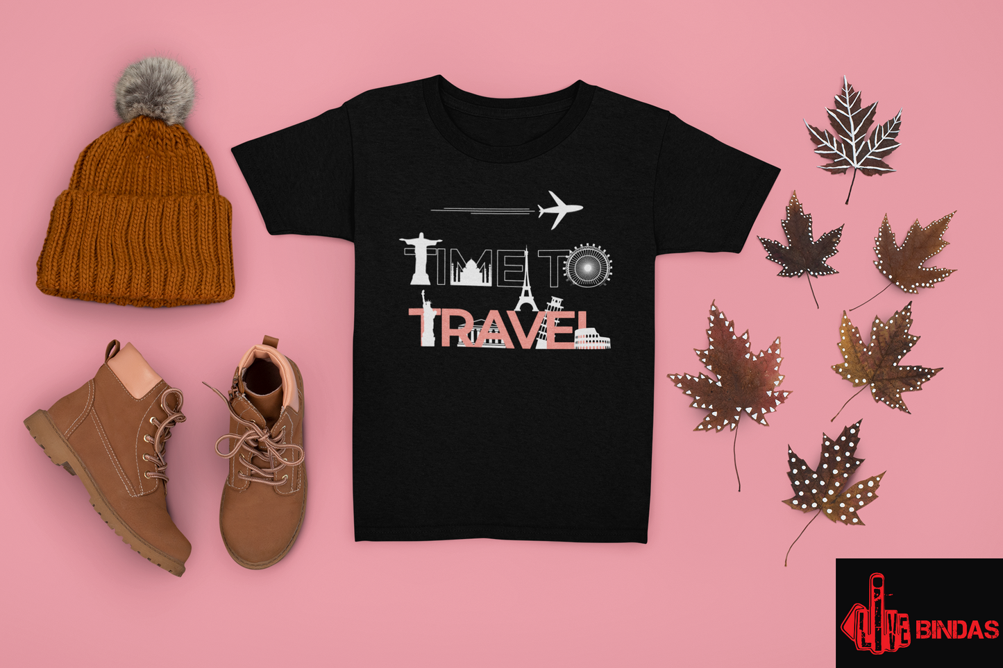TIME TO TRAVEL BLACK (UNISEX FIT )