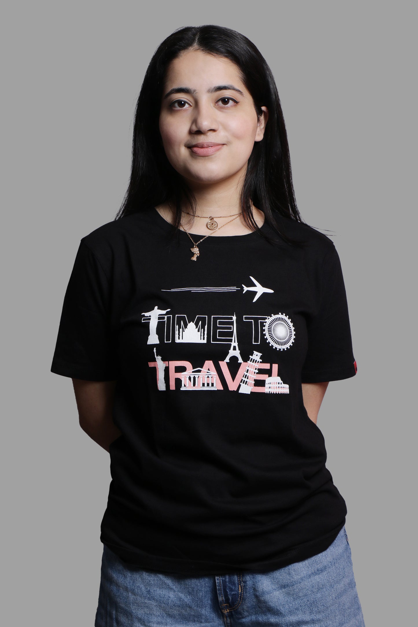 TIME TO TRAVEL BLACK (UNISEX FIT )